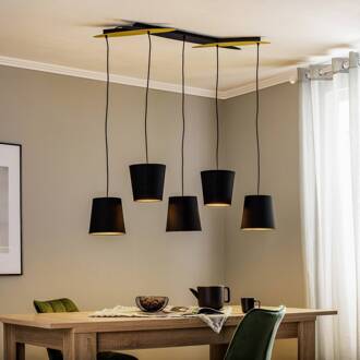 Thamila hanglamp, zwart, goud, ijzer zwart, goud, messing