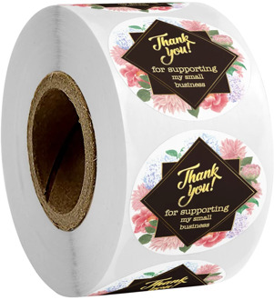 Thank You for Supporting My Small Business Stickers Seal Labels Round Floral Handmade Stickers for Shop Envelope Sticker 500pcs