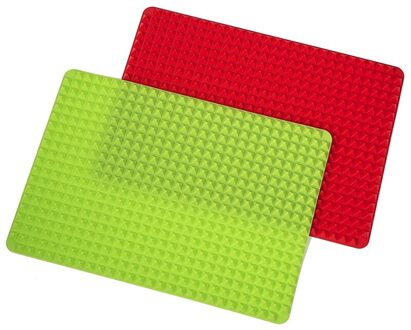 Thanksgiving Kalkoen Grill Mat En Hond Snack Maker Anti-aanbak Pan Mat Gezond Koken Set Van 2 Rode En Groene