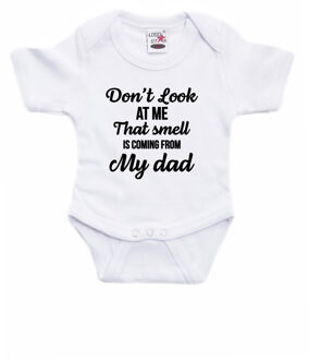 That smell is from my dad kraamcadeau rompertje wit jongens en meisjes 80 (9-12 maanden)