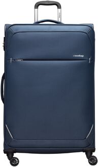 The Base Soft Trolley 79 dark blue zachte koffer lichtgewicht koffer Blauw - H 79 x B 49 x D 30 cm
