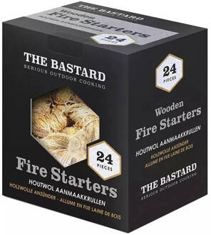 The Bastard Wooden Fire Starters - 24st 350gr - houtkrullen BBQ - houtwol aanmaakkrullen