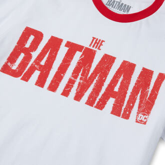The Batman Core Logo Unisex Ringer T-Shirt - White/Red - L Wit