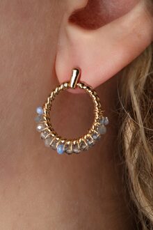 The Beads Go Round oorbellen in goud en blauw Blauw/Goud