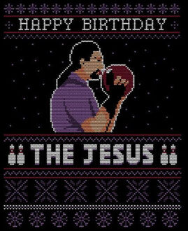 The Big Lebowski Happy Birthday The Jesus Dames Kerst T-Shirt - Zwart - XXL - Zwart