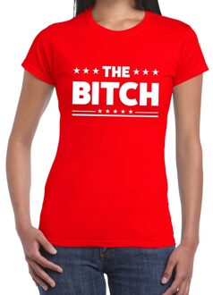 The Bitch fun tekst t-shirt rood dames L