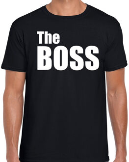 The boss t-shirt zwart met witte letters voor heren 2XL