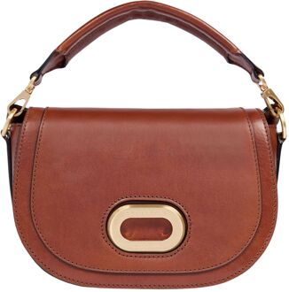 The Bridge Ilaria Crossbody marrone schoudertas dames Bruin - H 26 x B 30 x D 8 cm