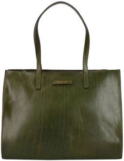 The Bridge Mirra Shopping Bag maggiorana schoudertas dames Groen - H 30 x B 36,5 x D 15 cm