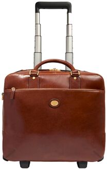 The Bridge Stovia Pilot Trolley brown zachte koffer pilotenkoffer Bruin - H 39 x B 40 x D 13 cm