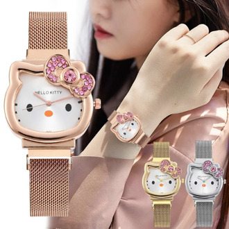 The Cat Kids Watches Children Watch Cartoon Quartz Wrist Watch Magnet Watch