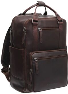 The Chesterfield Brand Calden laptop laptop rugzak brown Bruin - H 40 x B 28 x D 16 cm