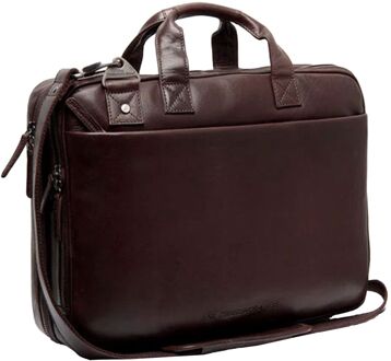 The Chesterfield Brand Iseo Laptopbag brown schoudertas heren Bruin - H 30 x B 40 x D 11 cm