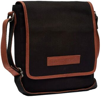 The Chesterfield Brand Lismore Washed Canvas Shoulderbag black Zwart - H 24 x B 24 x D 4