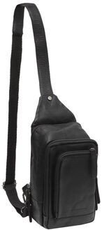 The Chesterfield Brand Riga crossbody tas black Zwart