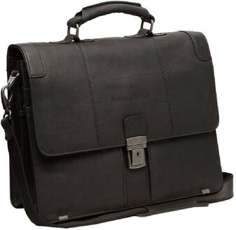 The Chesterfield Brand Stuttgart Businesstas black schoudertas heren Zwart - H 27 x B 38 x D 12 cm