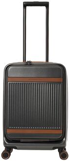 The Chesterfield Brand Zuna Handbagage Spinner 55 cm Laptop Voorvak - 44 liter - 55x36x23 cm - urban graphite hardcase koffer pilotenkoffer Grijs - H 55 x B 36 x D 22 cm