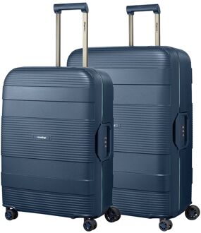 The Core 2-Piece Set blue hardcase koffer Blauw - H 75 x B 53 x D 30 cm