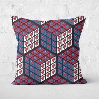 The Cube Club Repeat Love Cube Cushion Square Cushion - 40x40cm - Soft Touch