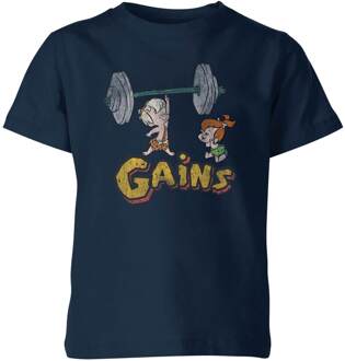 The Flintstones Bamm-Bamm Gains Distressed Kinder T-shirt - Navy - 134/140 (9-10 jaar) Blauw - L