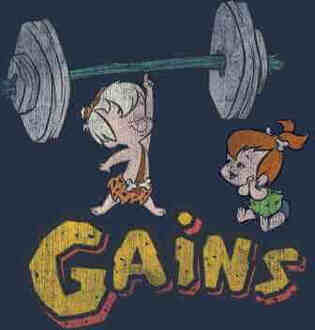 The Flintstones Bamm-Bamm Gains Distressed T-shirt - Navy - M Blauw