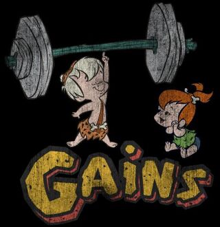 The Flintstones Bamm-Bamm Gains Distressed T-shirt - Zwart - XXL
