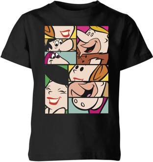 The Flintstones Cartoon Squares Kids' T-Shirt - Black - 134/140 (9-10 jaar) - Zwart - L