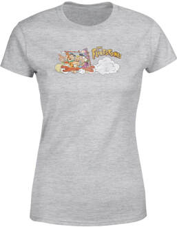 The Flintstones Family Car Distressed Dames T-shirt - Grijs - 5XL