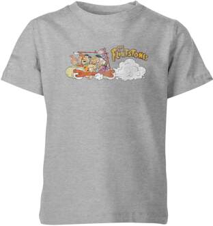 The Flintstones Family Car Distressed Kinder T-shirt - Grijs - 110/116 (5-6 jaar) - S