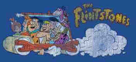 The Flintstones Family Car Distressed T-shirt - Blauw - XXL