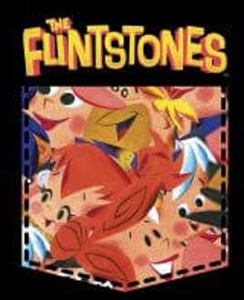 The Flintstones Pocket Pattern Women's T-Shirt - Black - XXL Zwart