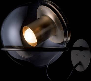 The Globe wandlamp van glas, goud/brons goud gesatineerd, brons, helder
