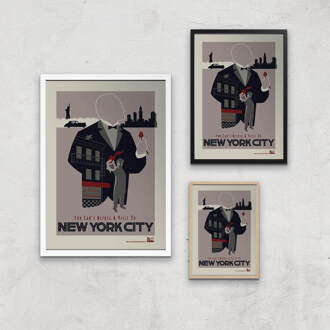 The Godfather Visit New York Giclee Art Print - A2 - White Frame Meerdere kleuren