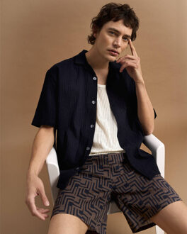 The Goodpeople Overhemd korte mouw 26010203 - maat M Blauw