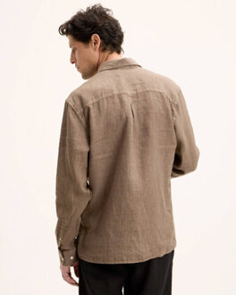 The Goodpeople Overhemd lange mouw 26010201 - maat L Bruin