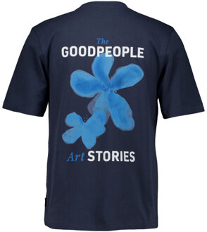 The Goodpeople Tex t-shirts 26010907 - maat L Blauw