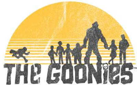 The Goonies Retro Logo Unisex T-Shirt - Wit / Zwart Ringer - XXL