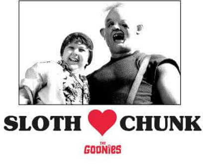 The Goonies Sloth Love Chunk Men's T-Shirt - Wit - S
