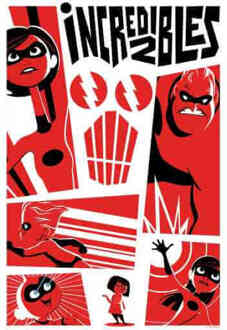 The Incredibles 2 Poster T-shirt - Wit - L - Wit