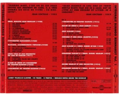 The Integrale Django Reinhardt Vol. 1 (1928-1934) = Complete Django Reinhardt (1928-1934)