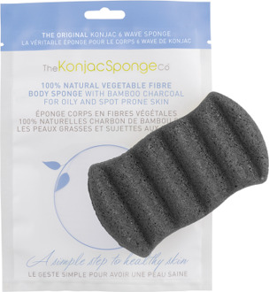 The Konjac Sponge Original Six Wave Body Puff With Bamboo Charcoal
