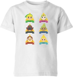 The Legend of Zelda Cute Faces Kids' T-Shirt - White - 98/104 (3-4 jaar) Wit - XS