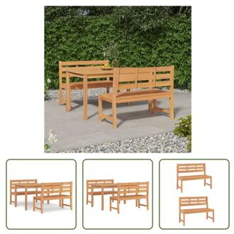 ""The Living Store Eethoek Teakhouten Tuinmeubelset - 140x80x77 cm - Waterbestendig"" Bruin