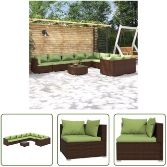 The Living Store Rattan loungeset - 70x70x60.5 cm - bruin