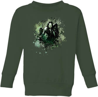 The Lord Of The Rings Aragorn Colour Splash Kids' Sweatshirt - Forest Green - 110/116 (5-6 jaar) - Forest Green