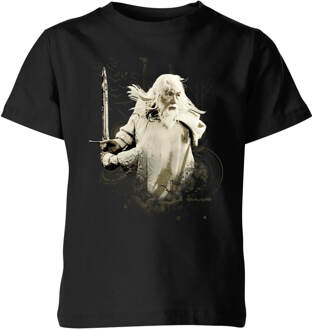 The Lord Of The Rings Gandalf Kids' T-Shirt - Black - 134/140 (9-10 jaar) - Zwart