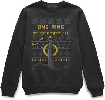 The Lord Of The Rings One Ring Christmas Sweater in Black - M Zwart