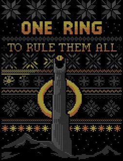 The Lord Of The Rings One Ring Men's Christmas T-Shirt in Black - XL Zwart