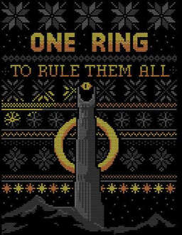 The Lord Of The Rings One Ring Women's Christmas Sweater in Black - L Zwart