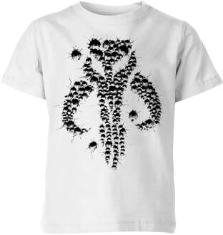 The Mandalorian Blaster Skull kinder t-shirt - Wit - 134/140 (9-10 jaar) - L